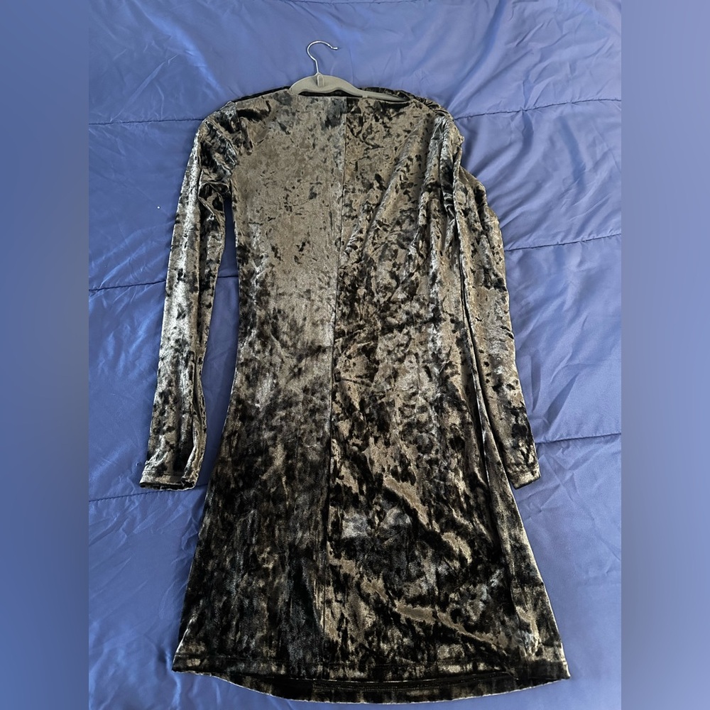 H&M Dark Grey Gathered Jersey Dress in Size M - Picture 4 of 6